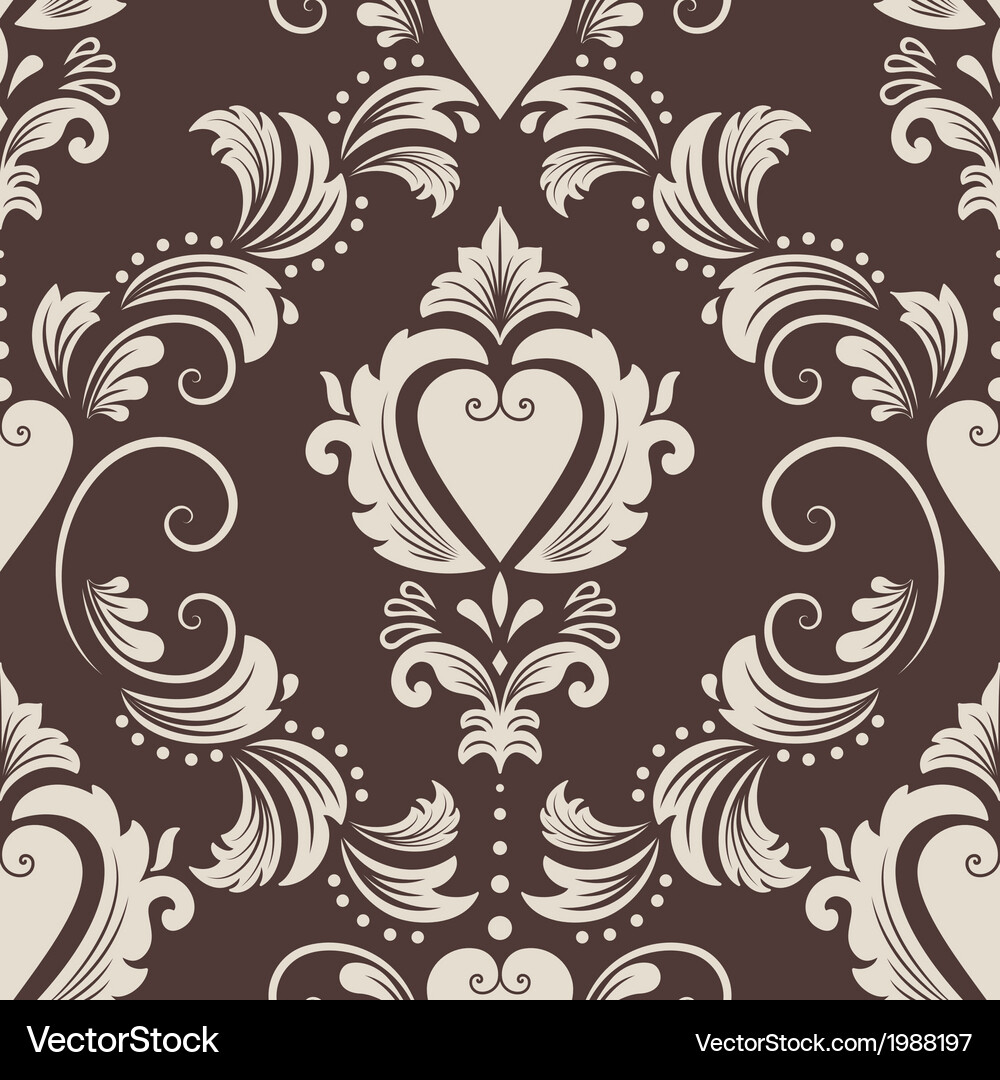 Vintage damask seamless pattern element Royalty Free Vector