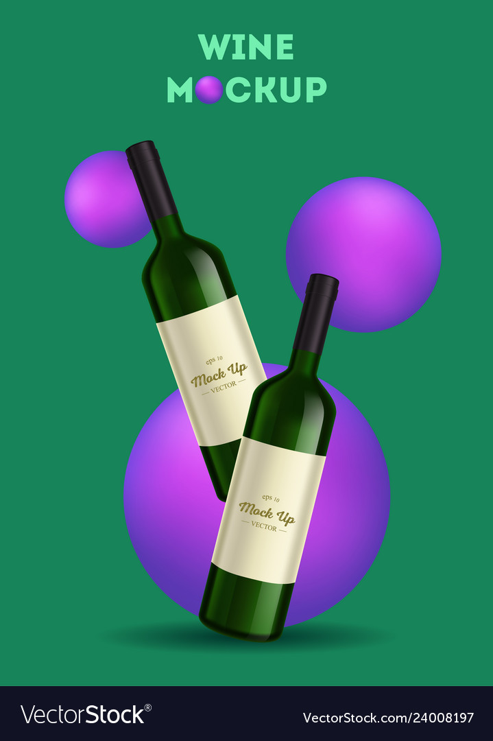 Wine bottle made in a realistic style vector image Wine bottle made in a realistic style