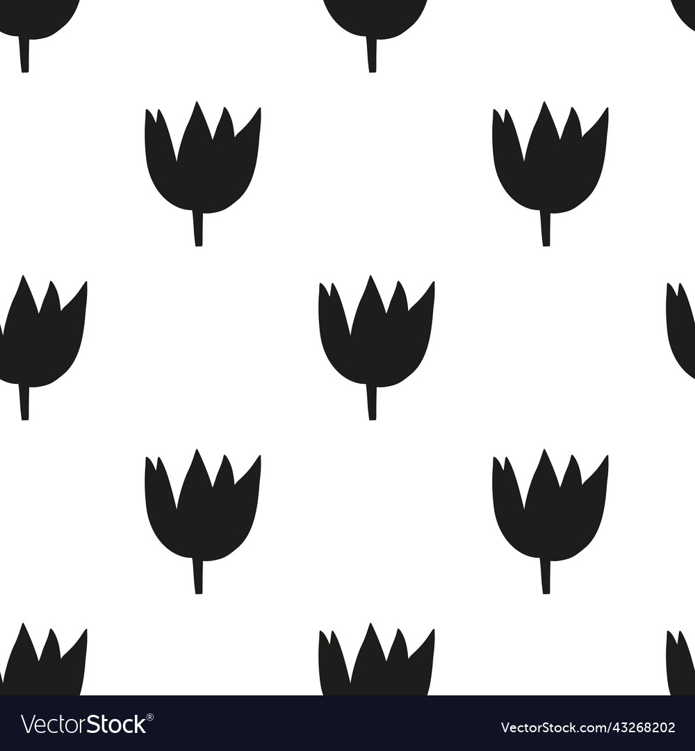 Abstract flower bw pattern Royalty Free Vector Image