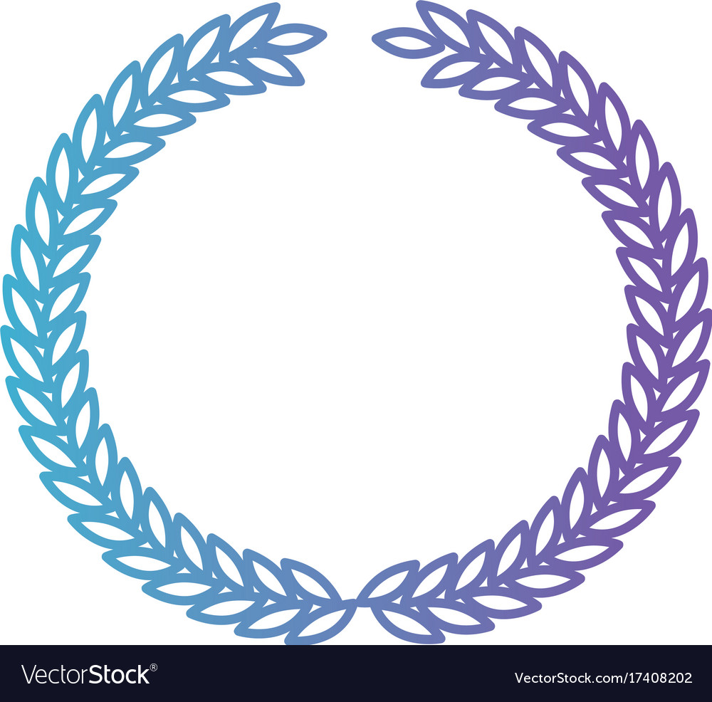 Arch of leaves in circular shape color gradient