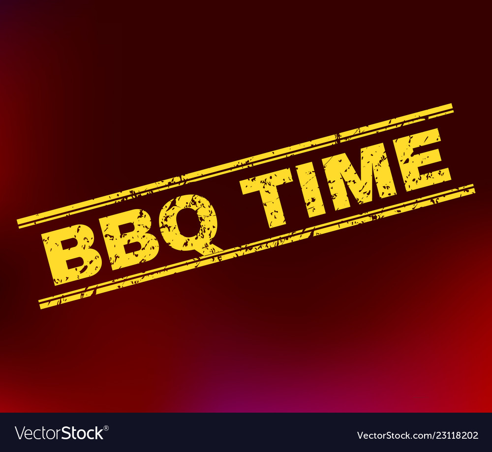 Bbq time grunge stamp seal on gradient background