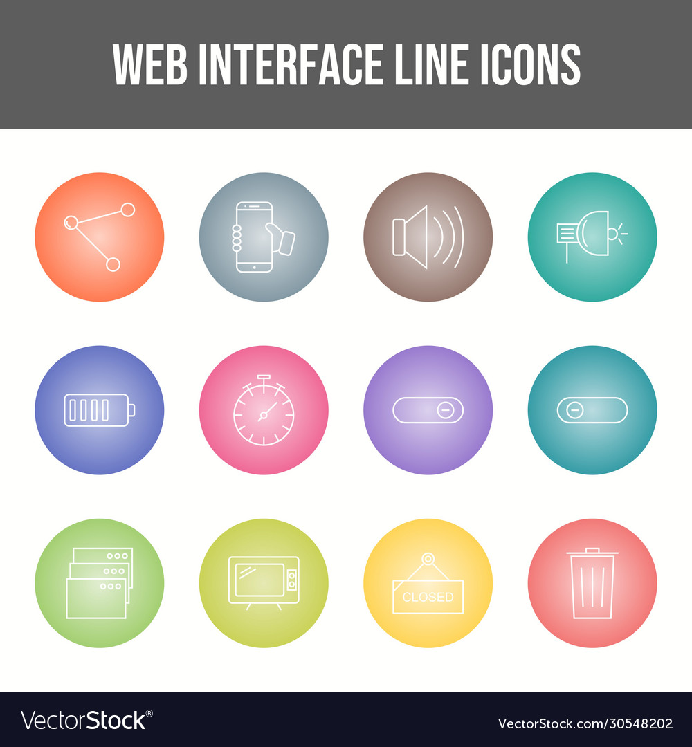 Beautiful web interface icon set Royalty Free Vector Image