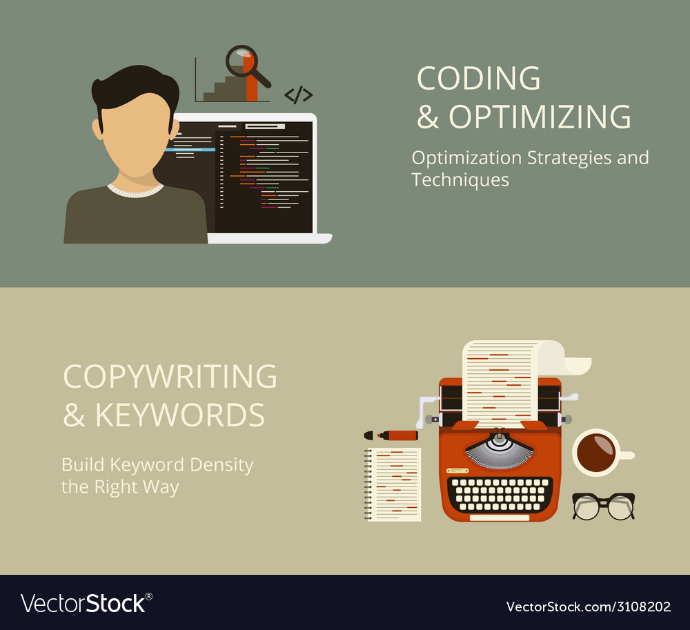 Coding and copywriting Royalty Free Vector Image