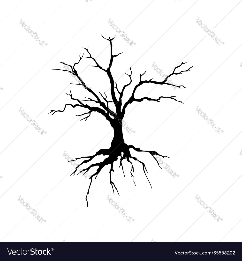 Creepy dead tree silhouette Royalty Free Vector Image