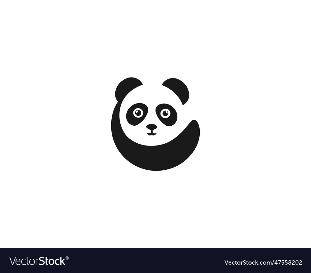 Cute panda bear animal logo design Royalty Free Vector Image