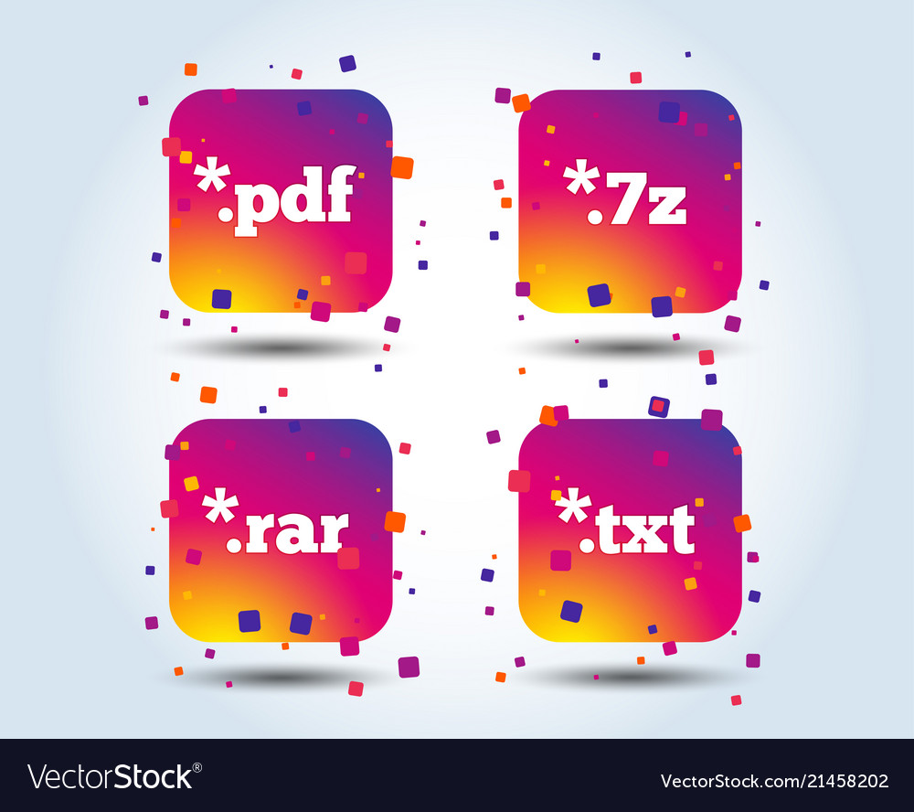 Document signs file extensions symbols