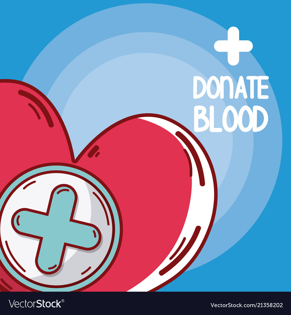 Donate blood cartoons card Royalty Free Vector Image