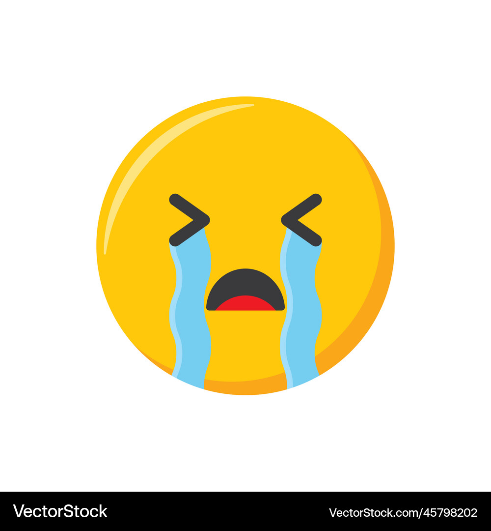 Emoji Icon Sad And Crying Emoticon Royalty Free Vector Image