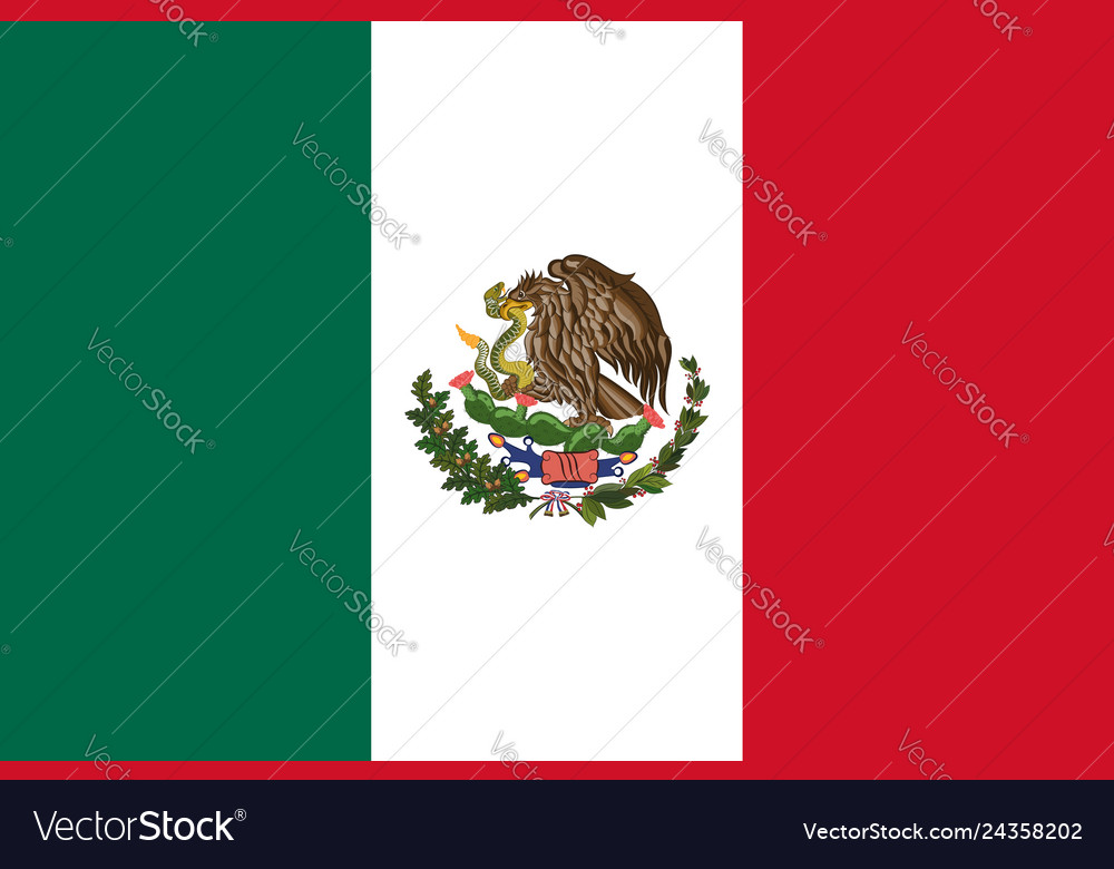 Flag of united mexican states Royalty Free Vector Image