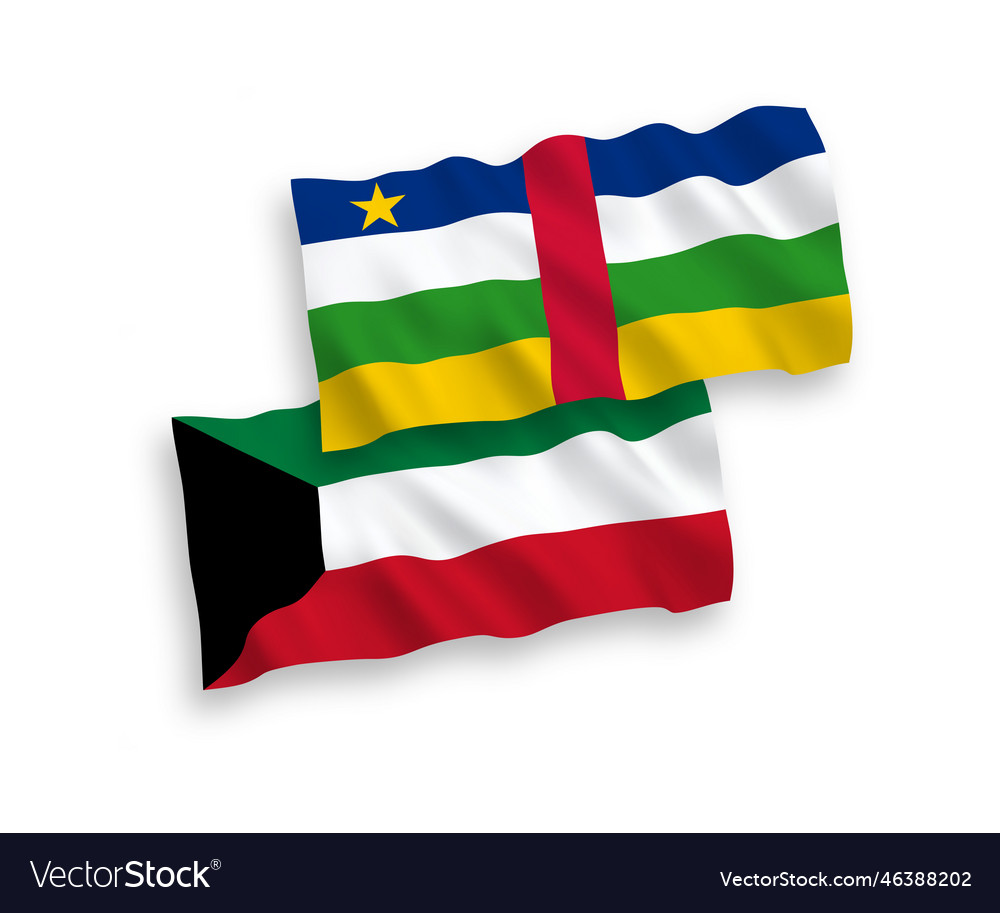 Flags Of Central African Republic And Kuwait Vector Image