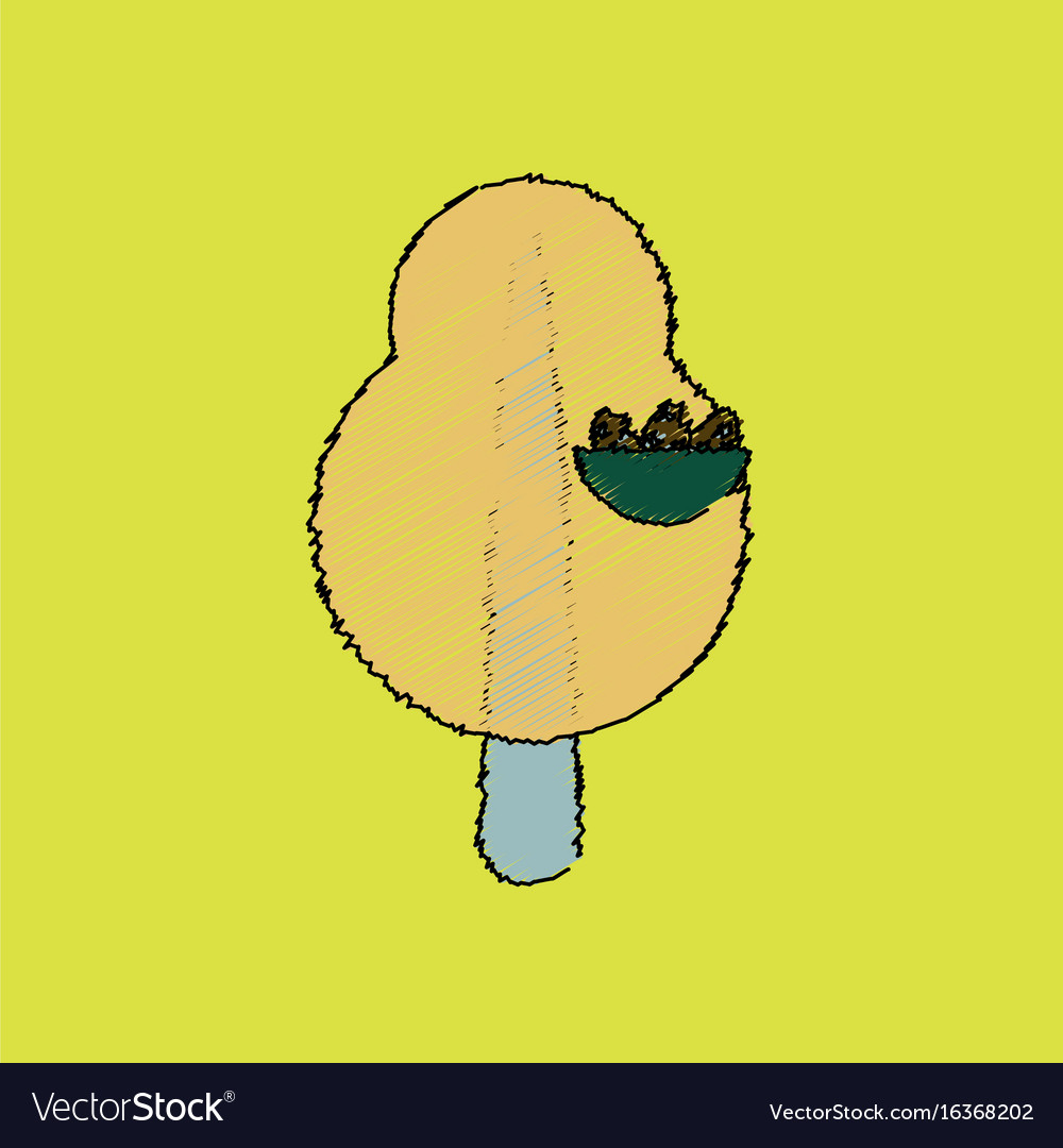 Flat shading style icon tree and nest