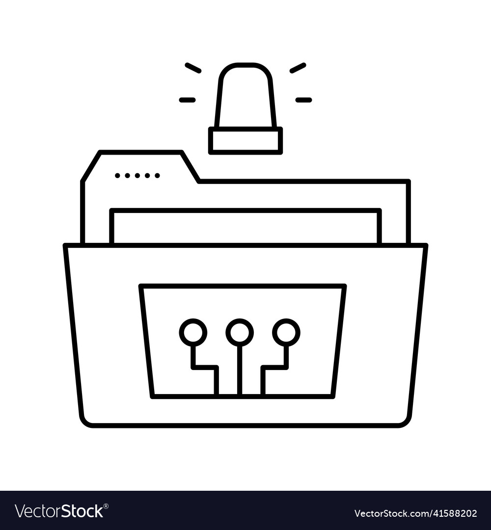 Folder with debug report line icon vector image Folder with debug report line icon