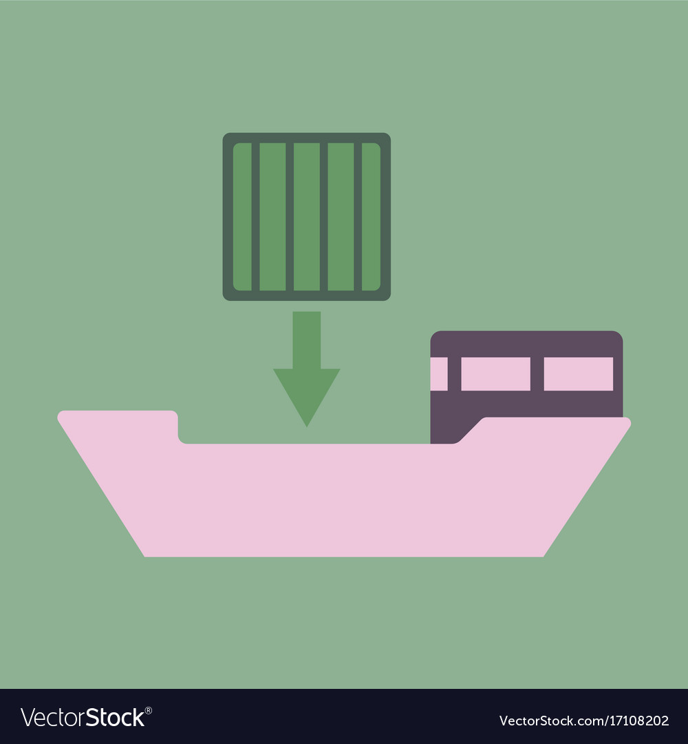 Icon in flat design container loading