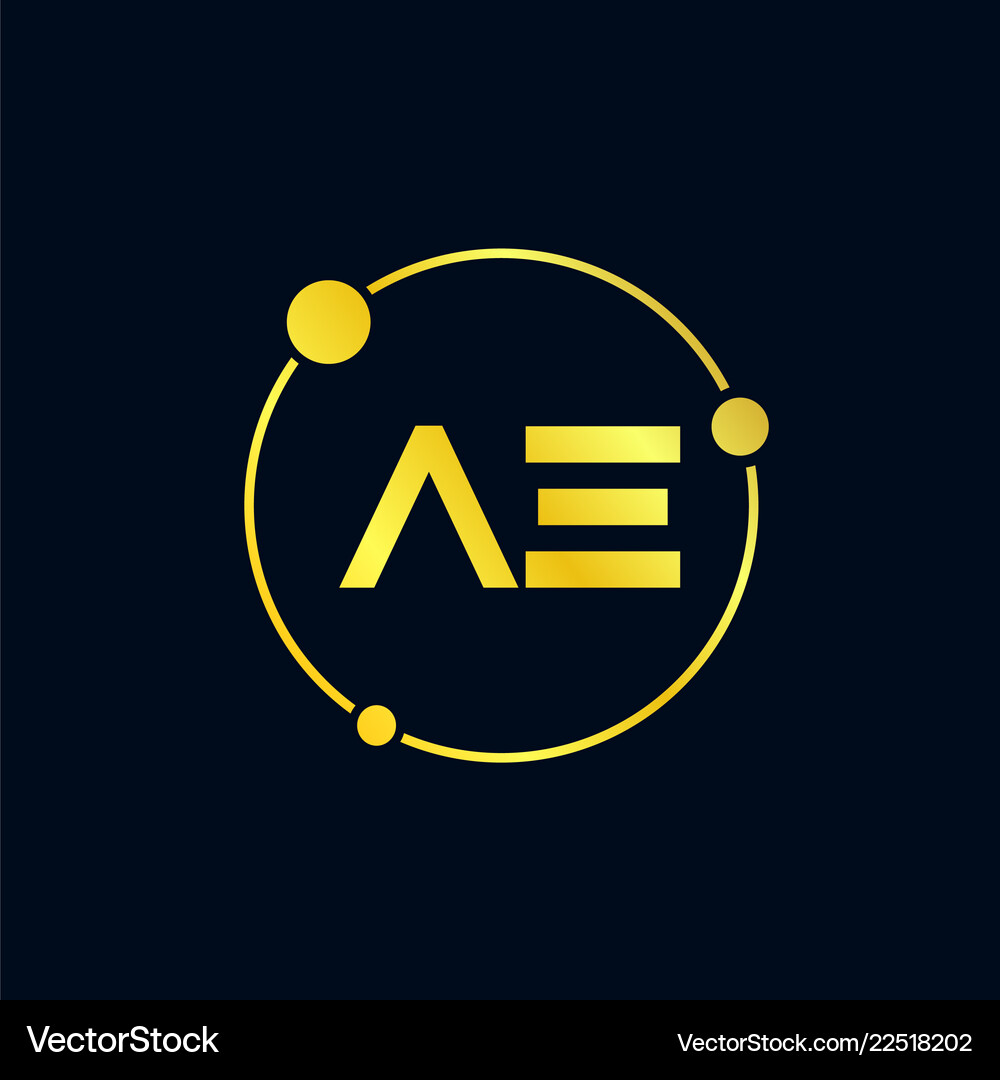 Initial letter ae logo template design Royalty Free Vector