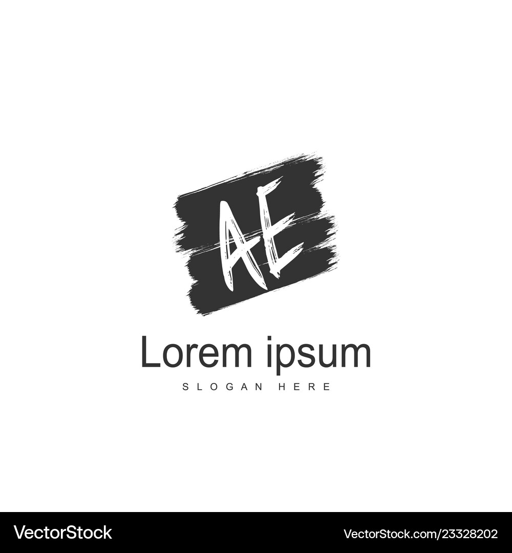 Initial letter ae logo template design Royalty Free Vector