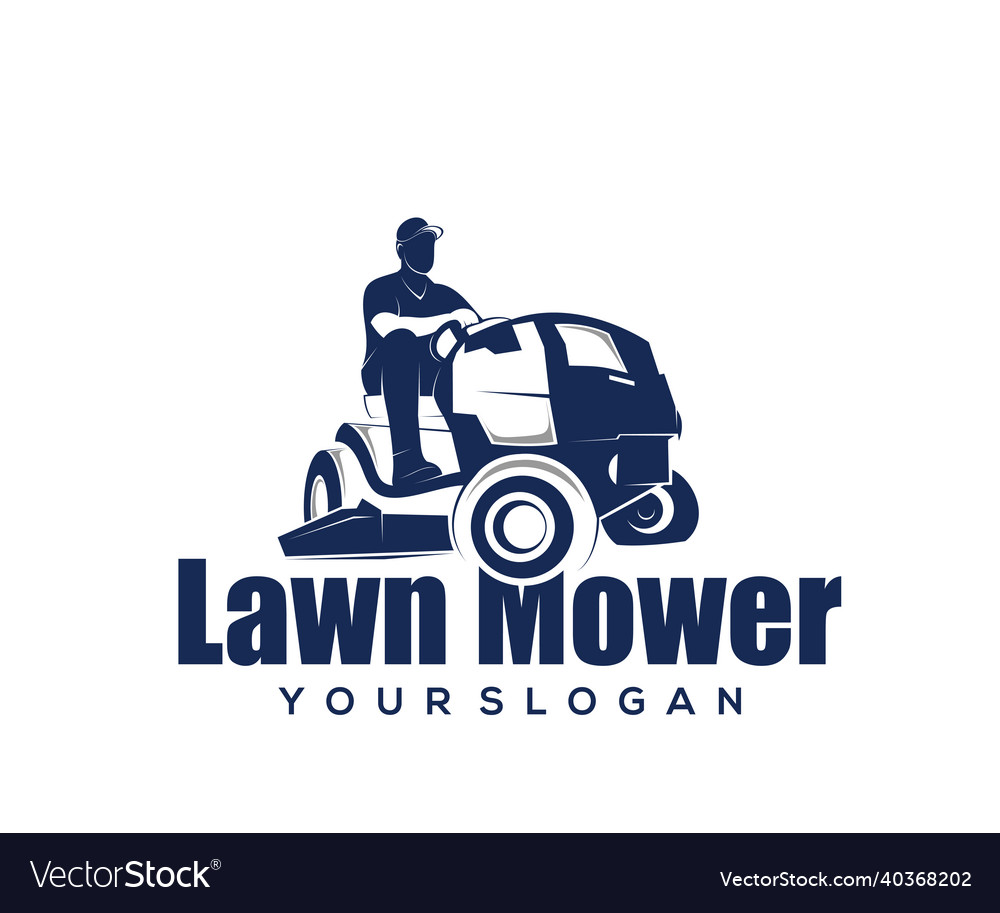 Lawn mower logo design Royalty Free Vector Image