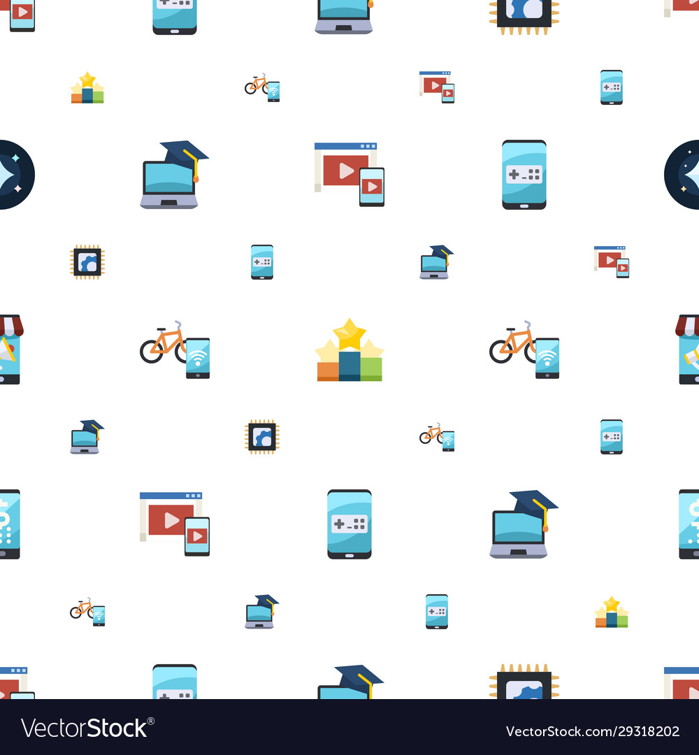 Mobile icons pattern seamless included editable vector image Mobile icons pattern seamless included editable