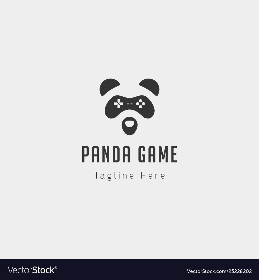 Panda game logo design template animal concept