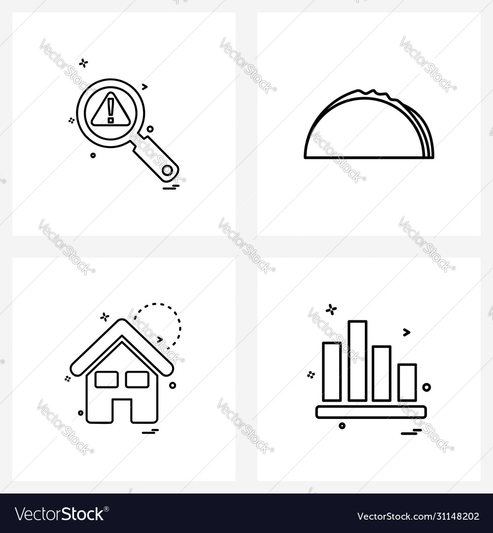 Set 4 simple line icons for web and print
