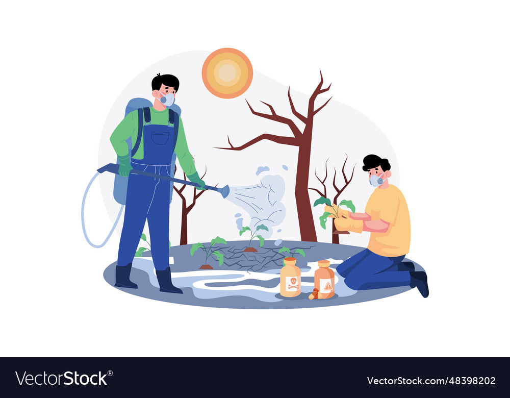 Soil Degradation Concept On White Background Vector Image soil-degradation-concept-on-white-background-vector-image