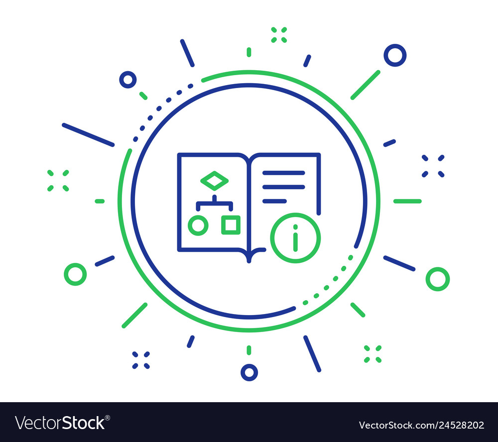 Technical algorithm line icon project