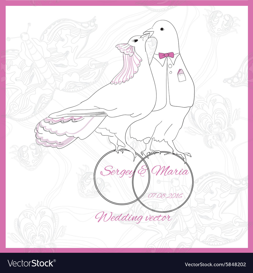 Wedding element of kissing doves