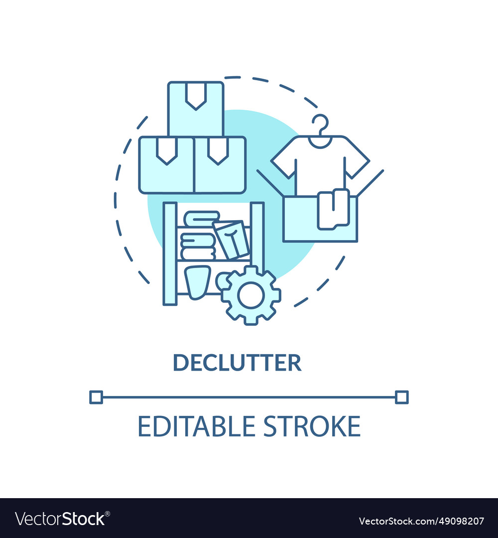 2d simple thin linear blue declutter icon vector image 2d simple thin linear blue declutter icon
