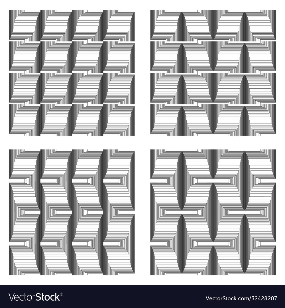 Abstract line patterns set vector image Abstract line patterns set