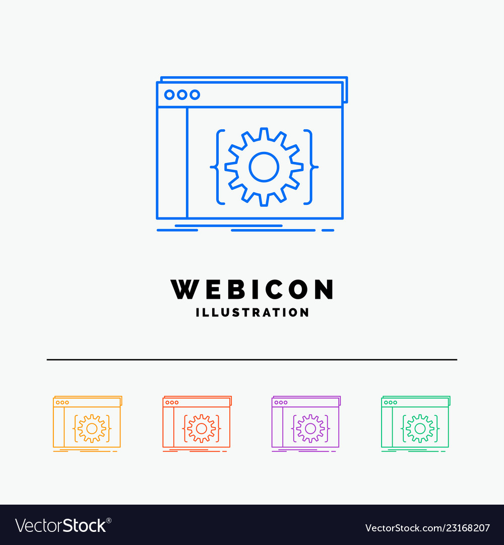 Api app coding developer software 5 color line vector image Api app coding developer software 5 color line