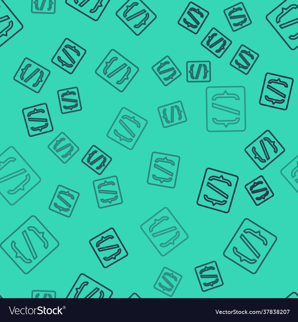 Black line programming language syntax icon vector image Black line programming language syntax icon