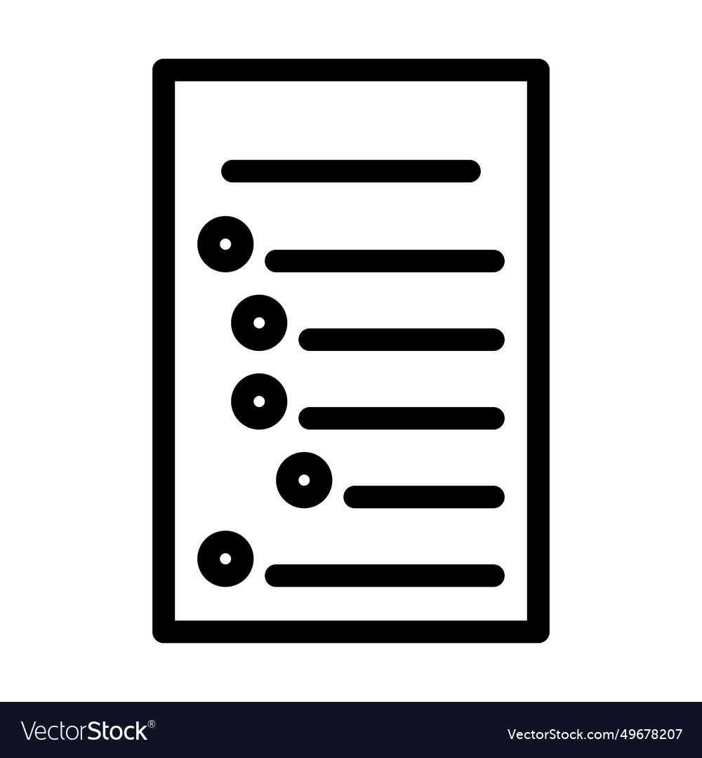 Bullet points list line icon vector image Bullet points list line icon
