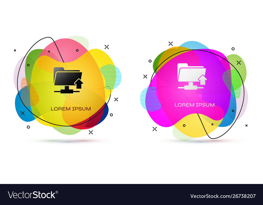 Color ftp folder upload icon isolated on white