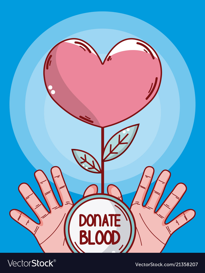 Donate blood cartoons card Royalty Free Vector Image