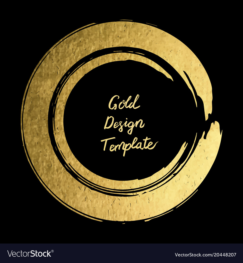 Gold round design templates for poster Royalty Free Vector