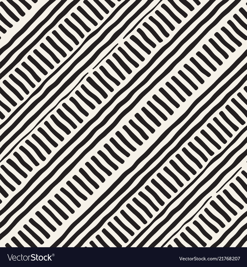 Hand drawn seamless repeating pattern with lines vector image Hand drawn seamless repeating pattern with lines