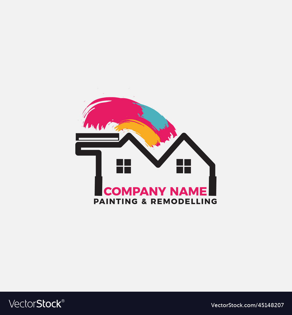 House painting and remodeling logo Royalty Free Vector Image