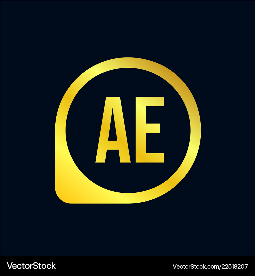 Initial letter ae logo template design Royalty Free Vector