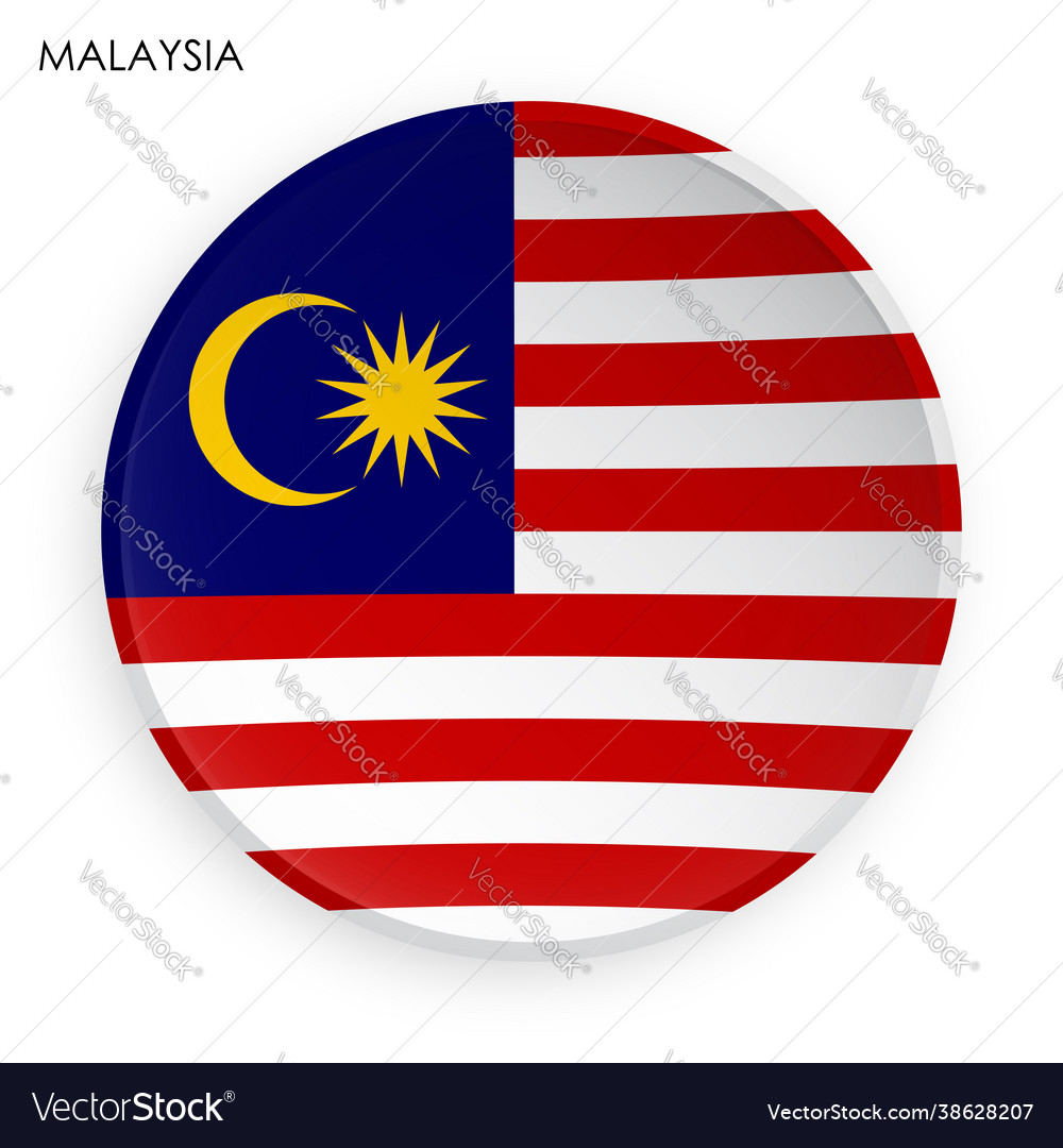 Malaysia Flaggensymbol im modernen Neomorphismus-Stil