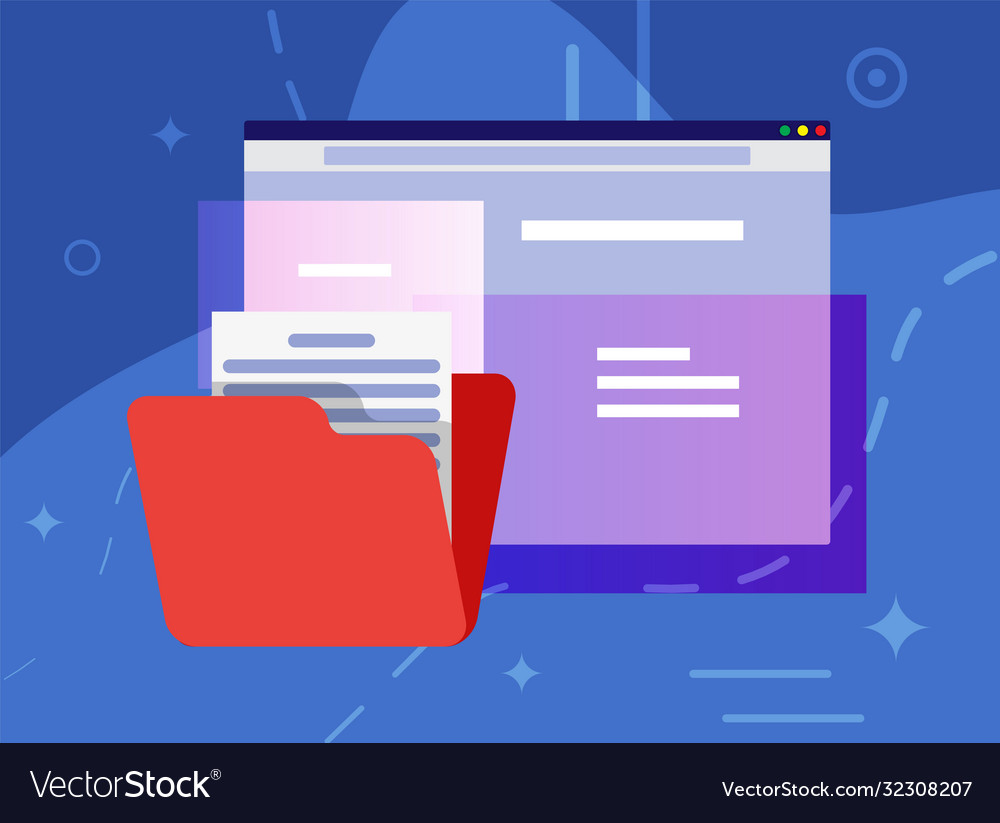 Operating system user interface documents folder vector image Operating system user interface documents folder