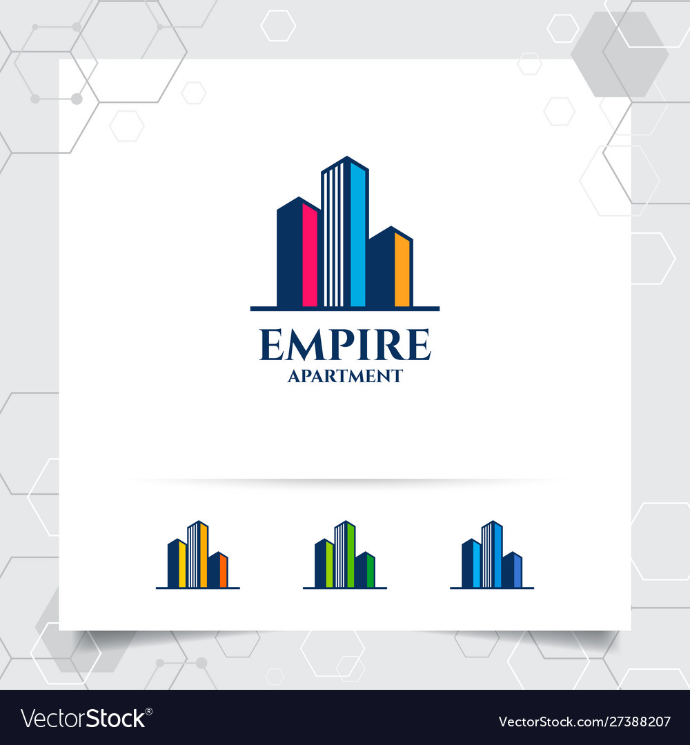 Real estate logo design concept apartment icon