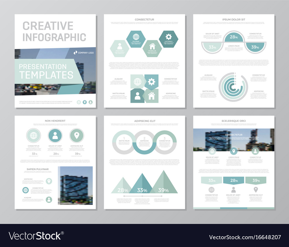 Set of turquoise elements for multipurpose a4