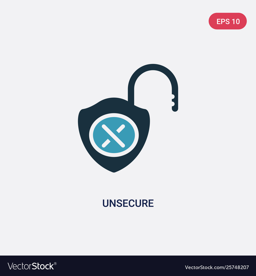 Two color unsecure icon from security concept
