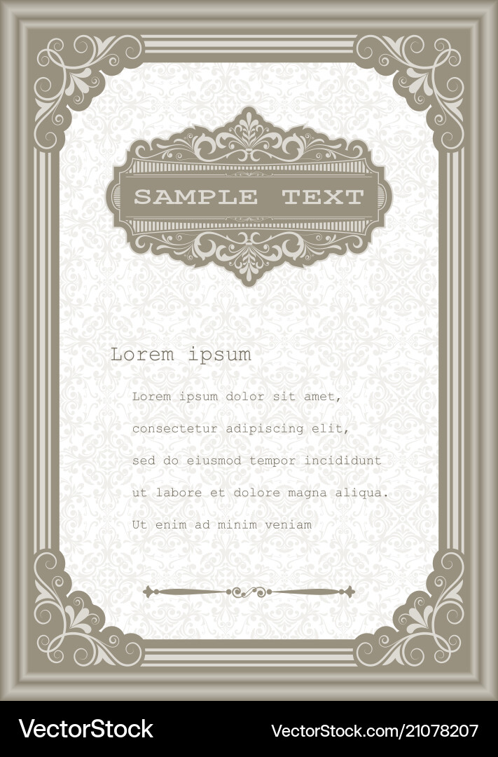 Vintage frame Royalty Free Vector Image - VectorStock