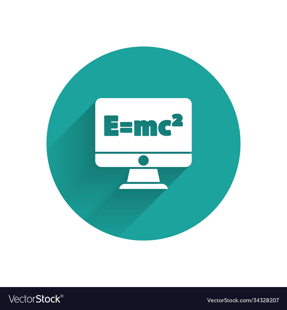 White math system equation solution on computer vector image White math system equation solution on computer