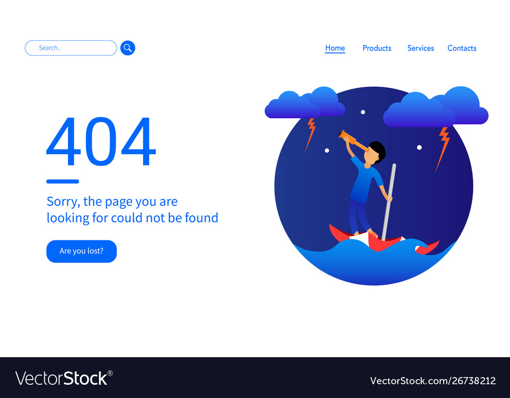 404 error web pages design with boy and umbrella