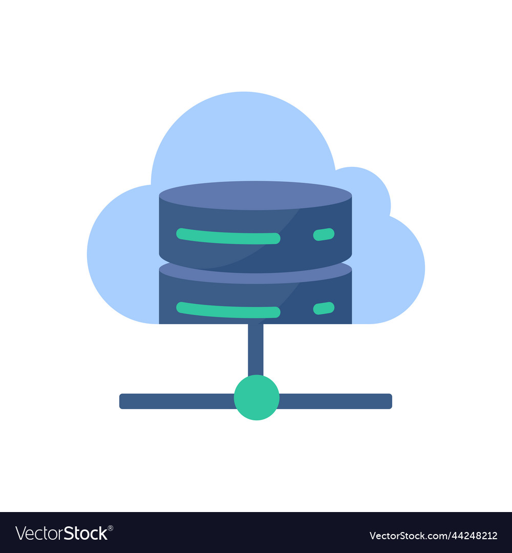A database for storing large data in the cloud Vector Image A database for storing large data in the cloud
