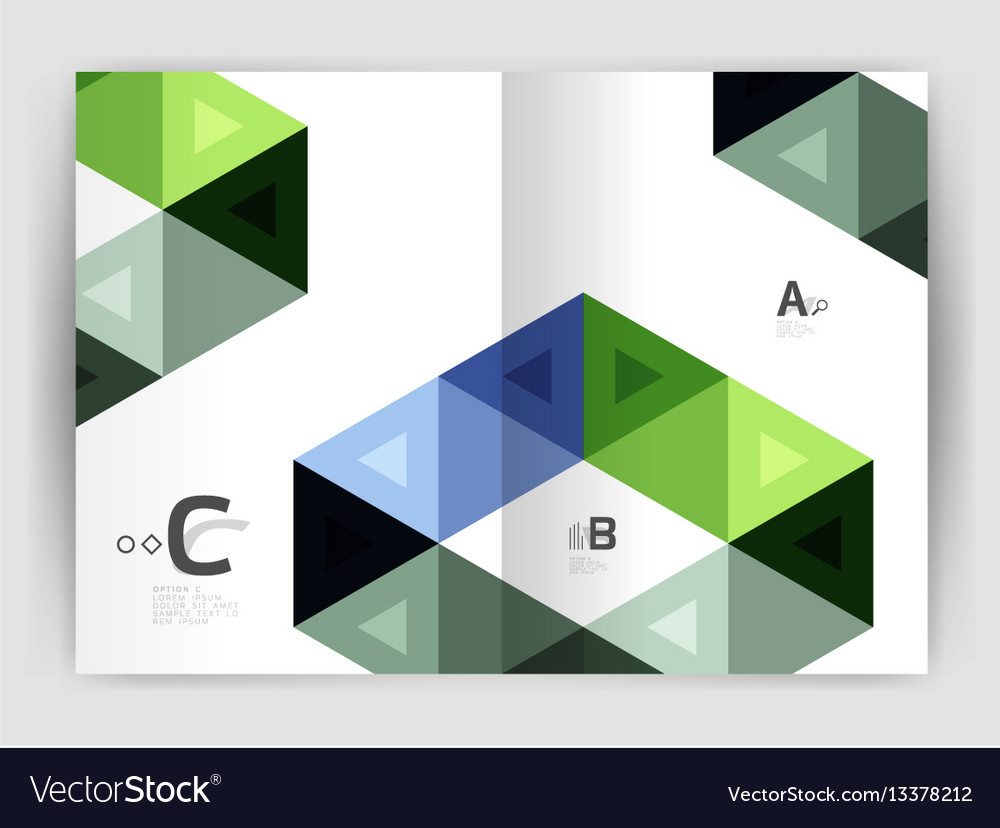 Abstract background with color triangles annual Vector Image Abstract background with color triangles annual