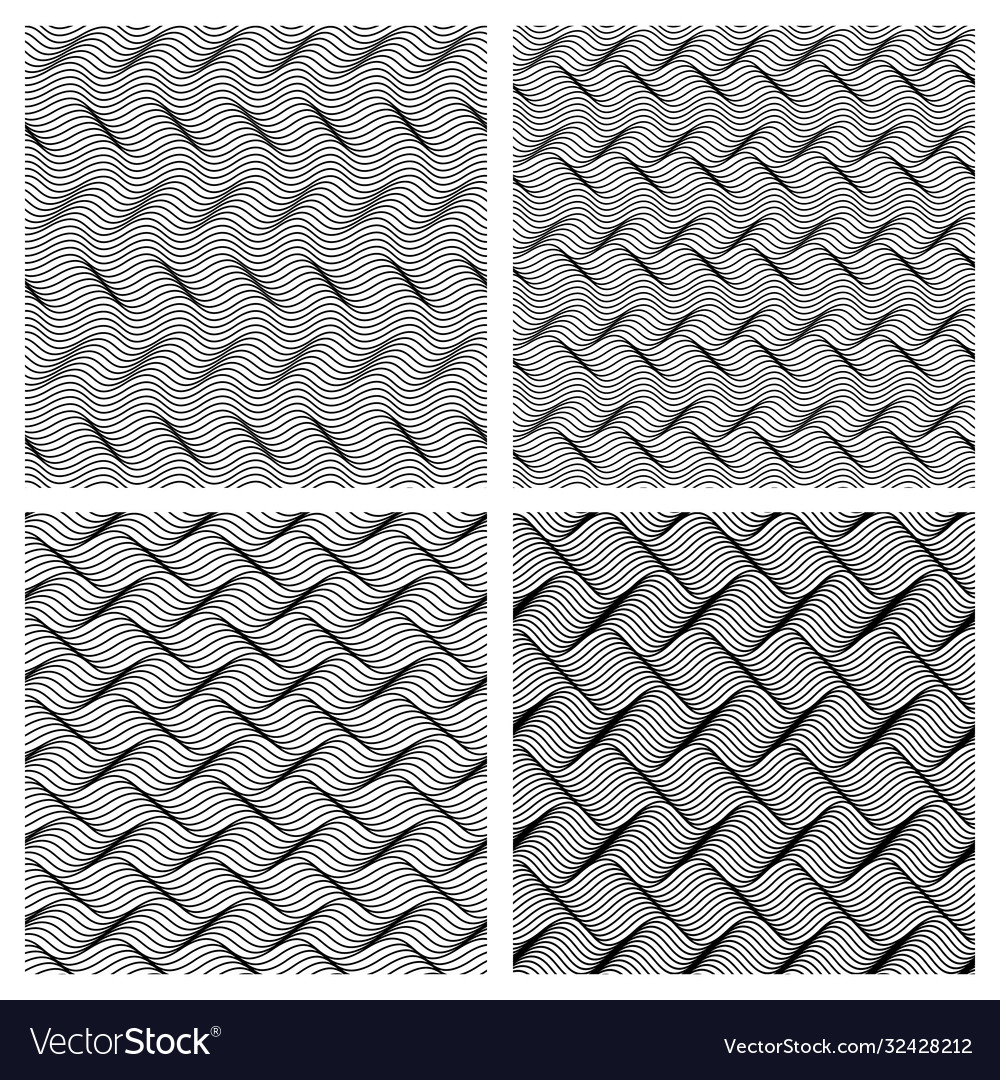 Abstract line patterns set vector image Abstract line patterns set