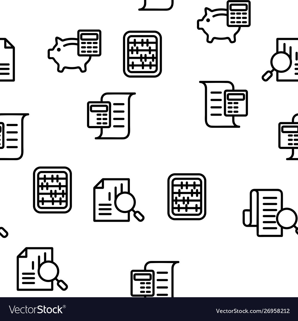 Accounting elements seamless pattern vector image Accounting elements seamless pattern