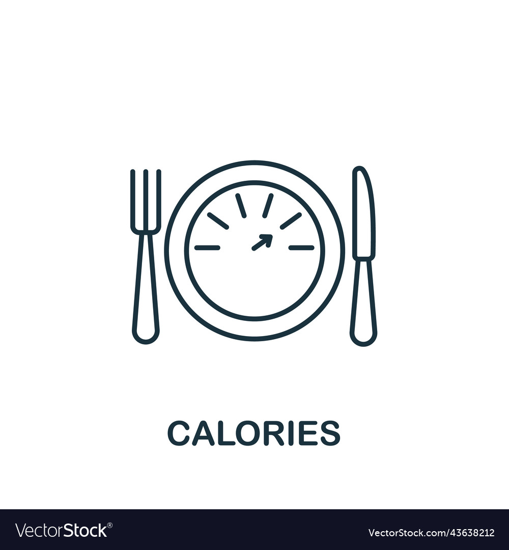 Calories icon line simple for templates web